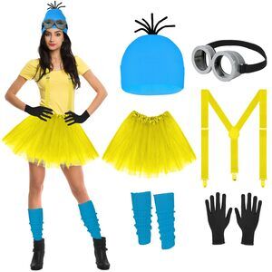 5224 6pcs Women's Halloween Costume Accessory Set, Goggles/blue